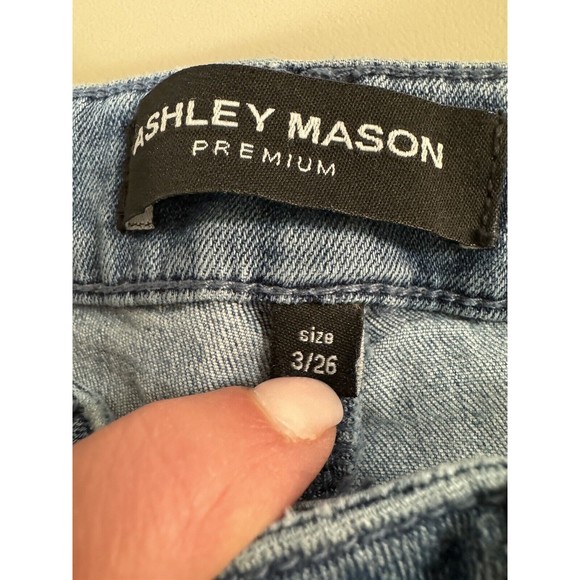 Ashley Mason Bell Bottom Embroidered Boho Jeans3/26 Festival Floral Hippie - Picture 4 of 6